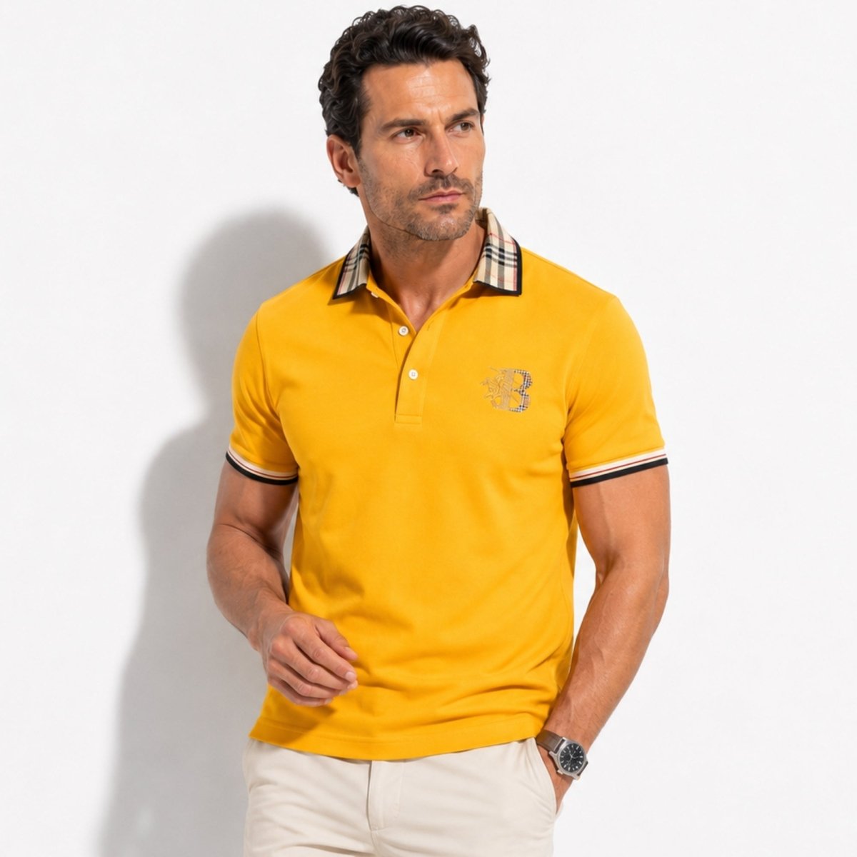 Men's polo shirt in yellow