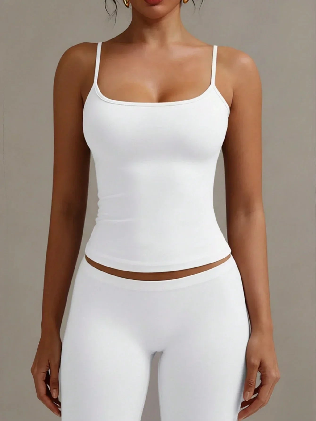 White backless spaghetti-strap camisole