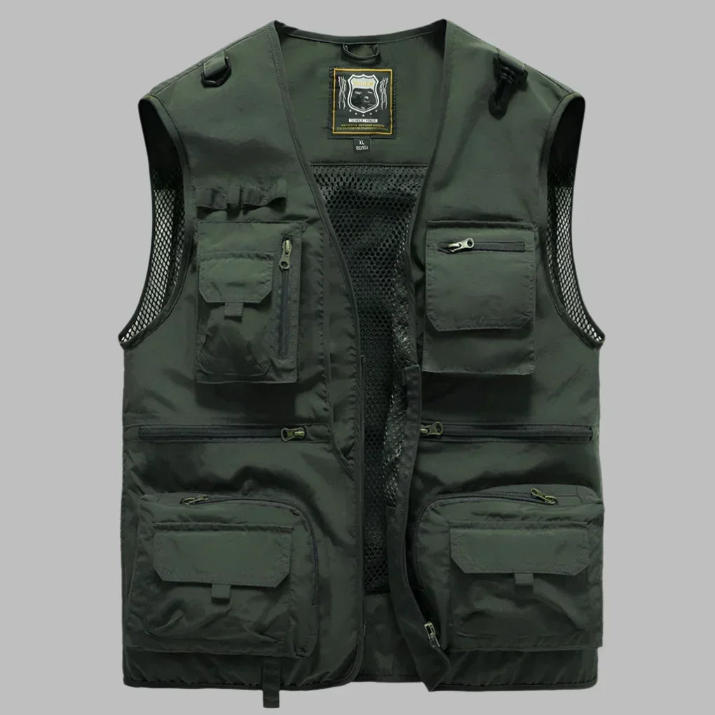 Multi-Pocket Utility Vest in Army Green