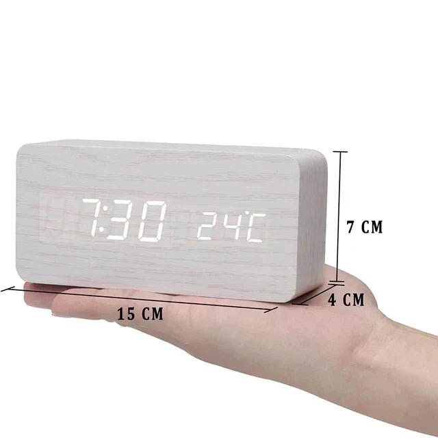White block LED alarm clock