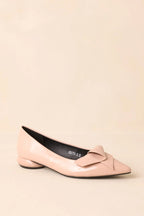 Women's All These Years Beige Patent Faux Leather Pointed Toe Flats | All Man Made Materials 1