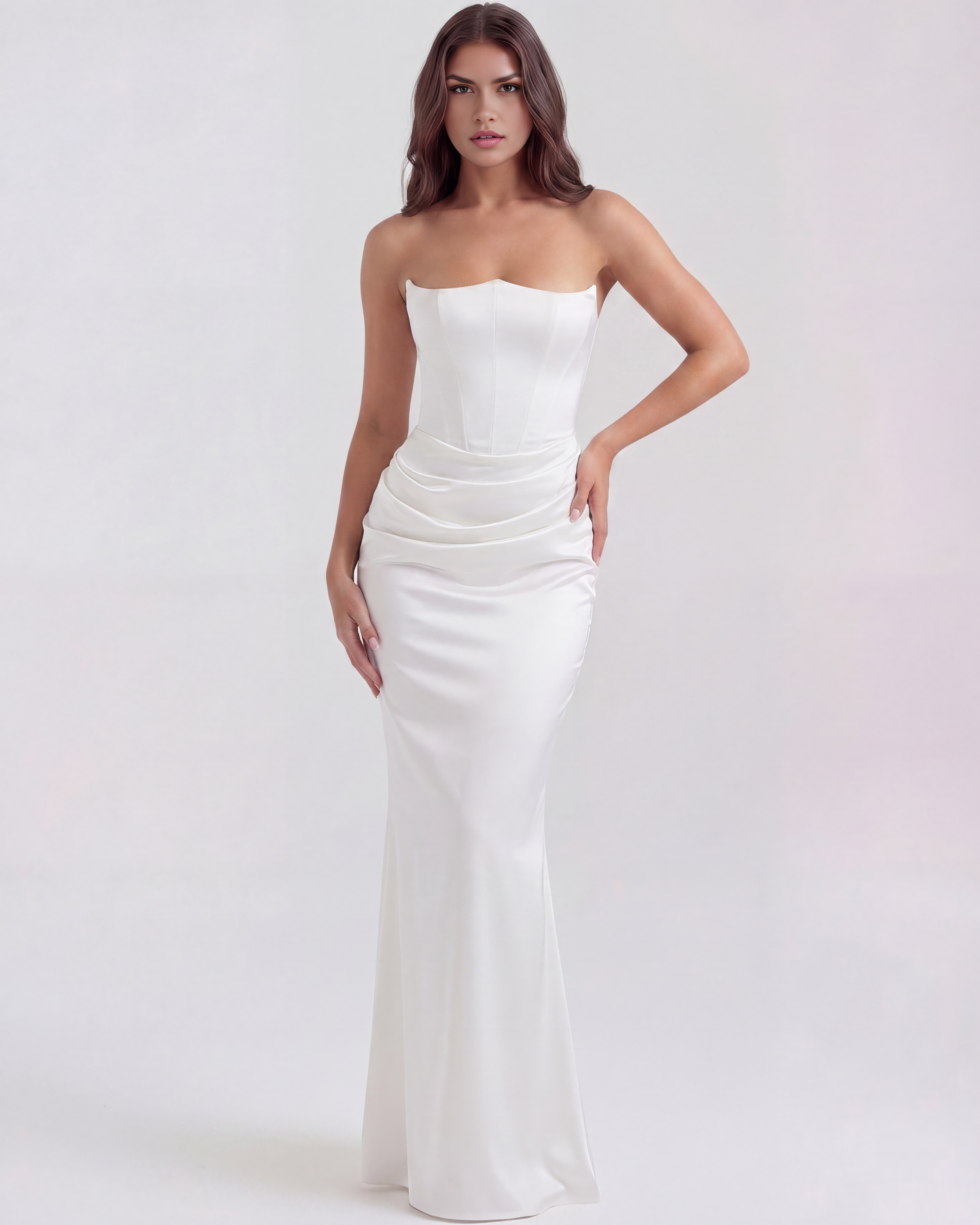 Almond Muse – Elegant Corset Dress with Boned Support – Flattering Fit