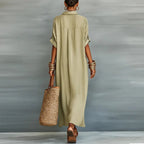 Women's Maxi Dress with Button Front & Flowy Silhouette for Summer...