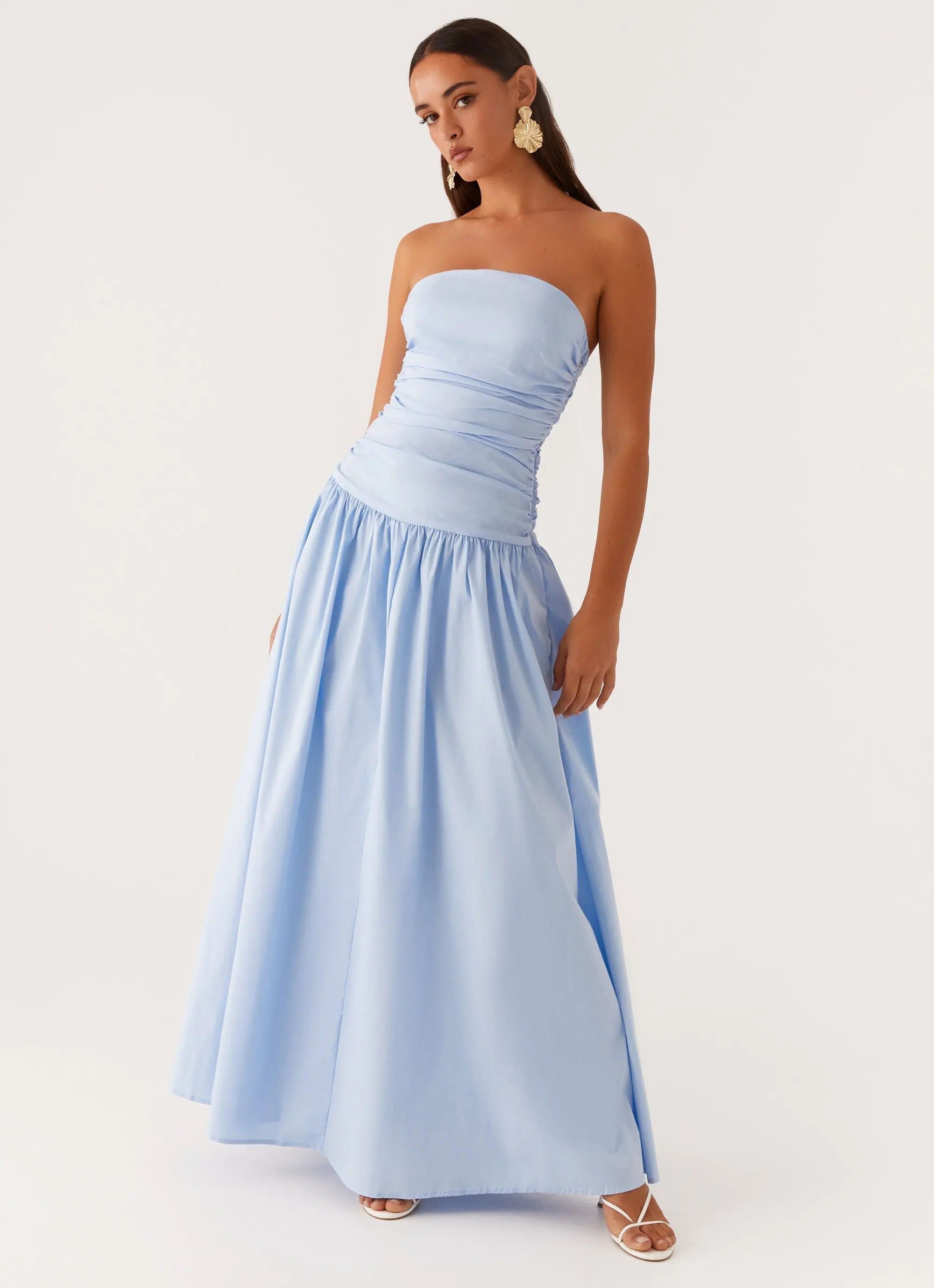 Women's Carmel Collection | Strapless Maxi Dress with Ruched Sides | Elegant Long Dress for Women’s Night Out | Maxi len 0