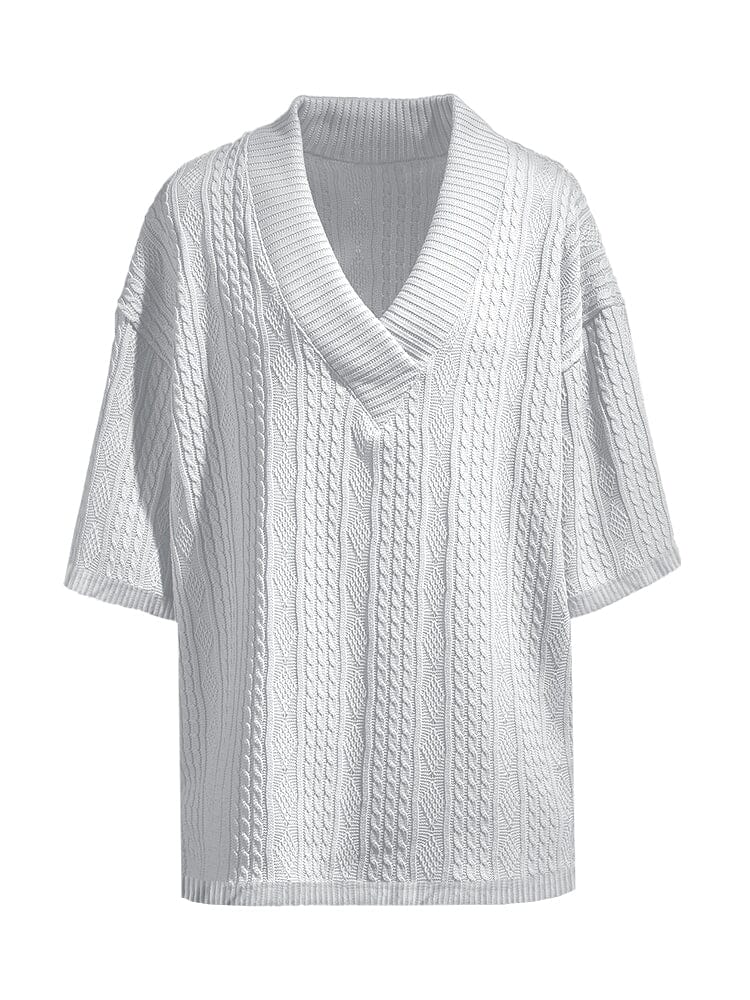 Cable Knit Matching Set — Tee & Shorts Loungewear