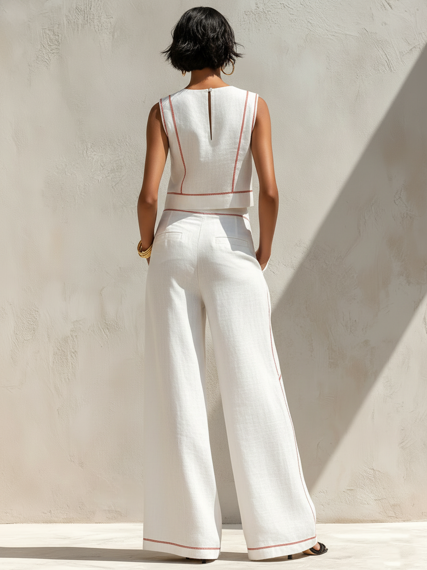 Women's Linen-Blend Loungewear Set — Lightweight Two-Piece