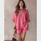 Chic Summer – Women's Outfit with Loose Button matching Set...