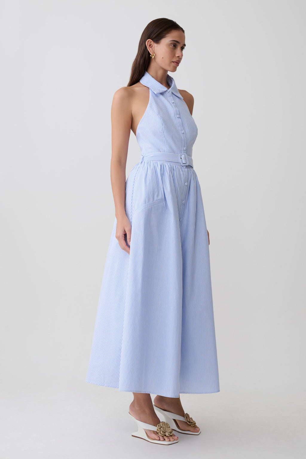 Collared A-Line Midi Dress — Vintage Buttons
