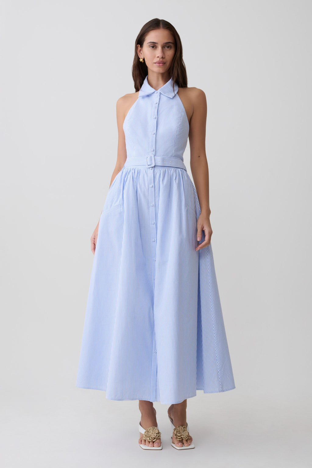 Collared A-Line Midi Dress — Vintage Buttons