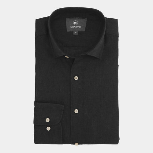 Classic Collection | Men's Shirt in Black Linen with Premium Comfort | Versatile Style for Any Occasion