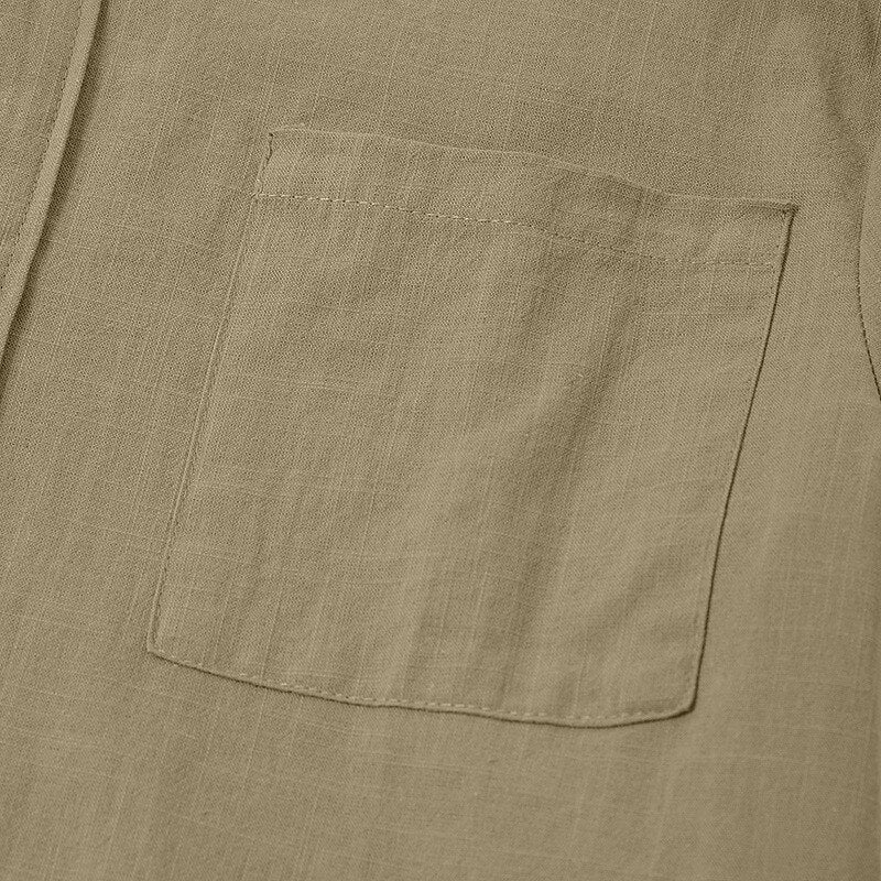 Men's Classic Linen Button-Up Shirt — Breathable Casual