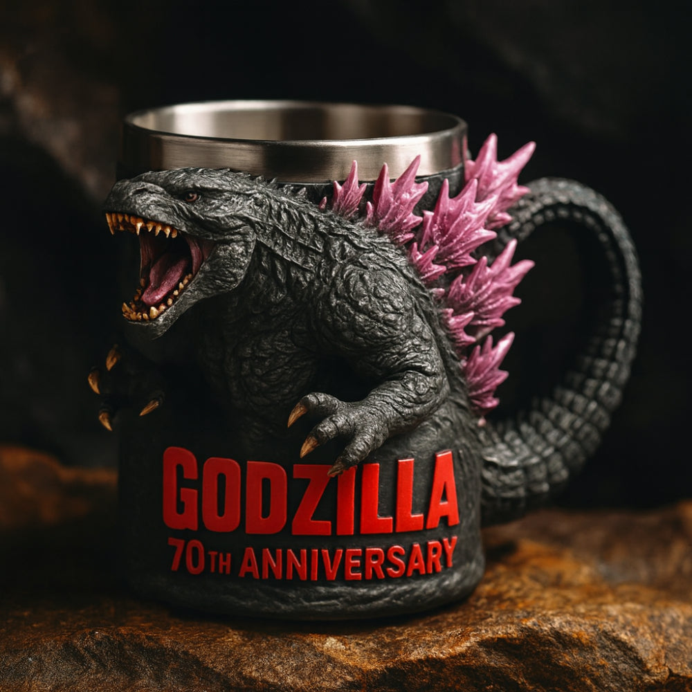 3D sculpted monster ceramic coffee mug - Pink