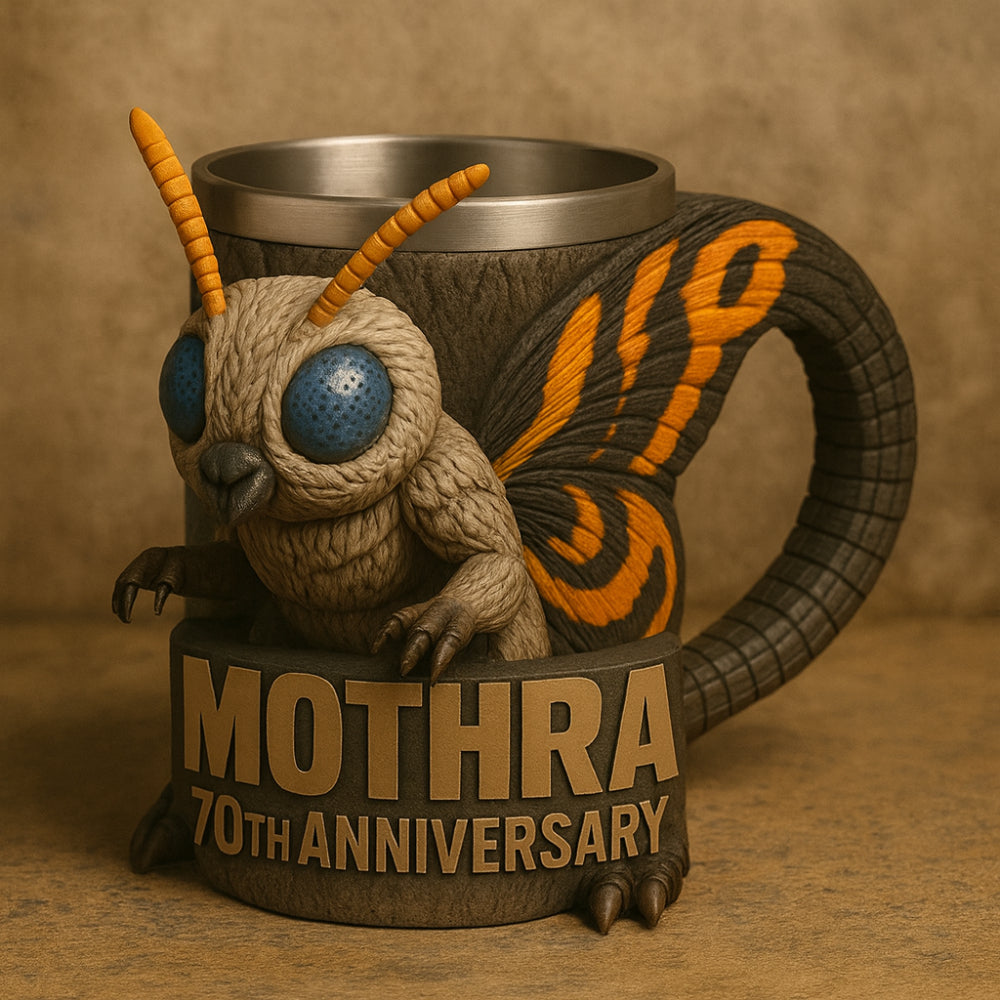 3D sculpted monster ceramic coffee mug - Orange