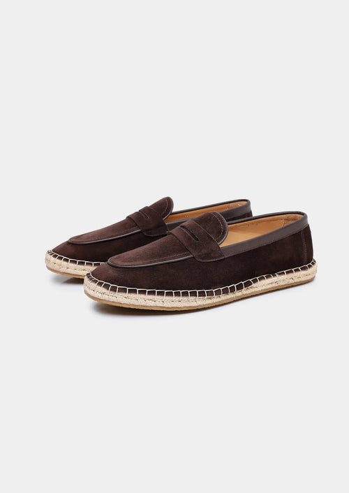 Women's Coffee Suede Penny Seaside Espadrilles 0