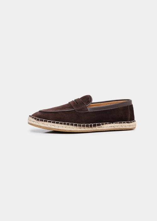 Women's Coffee Suede Penny Seaside Espadrilles 1