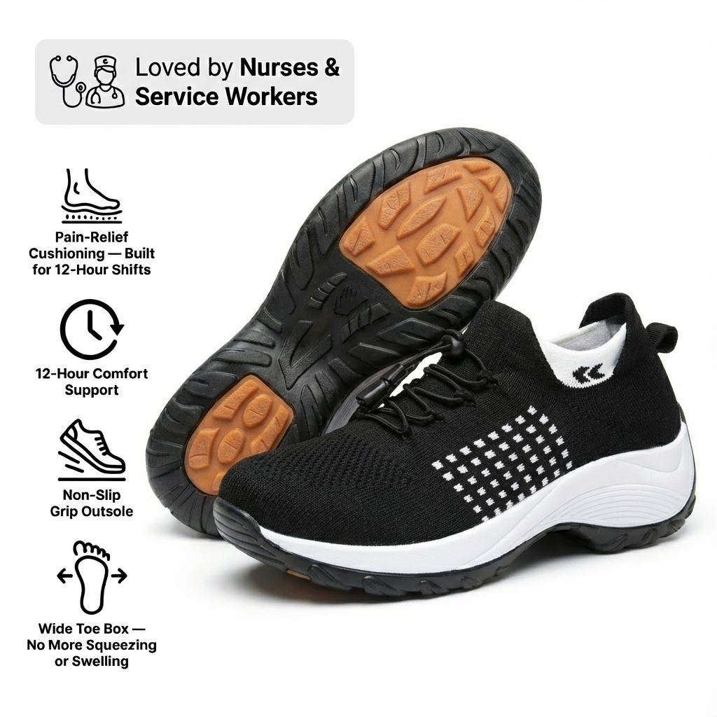 Comfort Work Shoes | Non-Slip Design with Arch Support | Lightweight Footwear for All-Day Relief