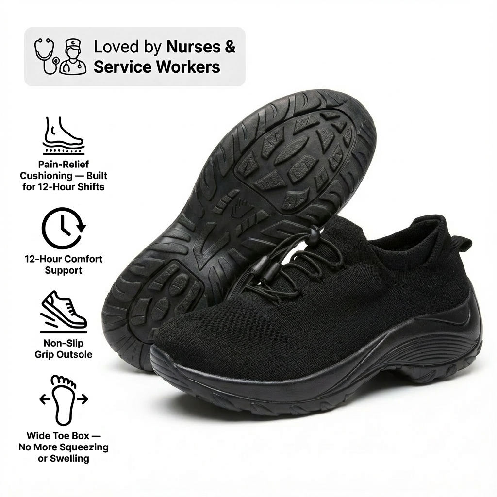 Comfort Work Shoes | Non-Slip Design with Arch Support | Lightweight Footwear for All-Day Relief