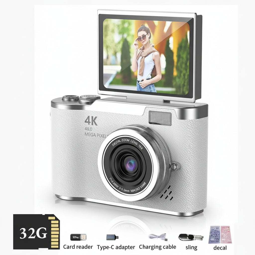 4K digital camera White