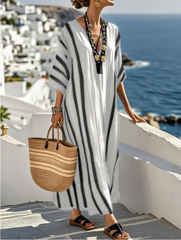 Elegant Collection | Kaftan Dress with Stylish Striped Design | Effortless Comfort for Any Occasion