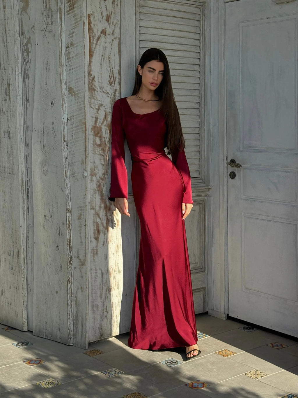 Elegant Collection | Long Sleeve Maxi Dress with Clean Lines | Versatile Style for Effortless Elegance