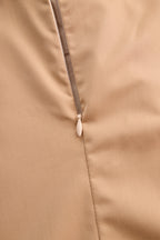 Khaki Neck-Tie Blouse — Women's Versatile Top