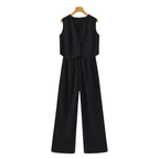 Elegant Linen Women's Two Piece Set with Tailored Fit