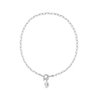 Elegant Link Chain | Gold Necklace with Keshi Pearl Pendant | Chic Accessory for Any Occasion