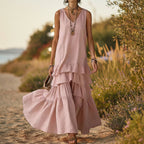 Sleeveless Ice-Silk Maxi Dress — Fluid Drape