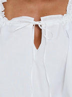 Elegant Mini Dress | Embroidered Cotton Dress with Square Neckline | Stylish Summer Outfit for Effortless Charm