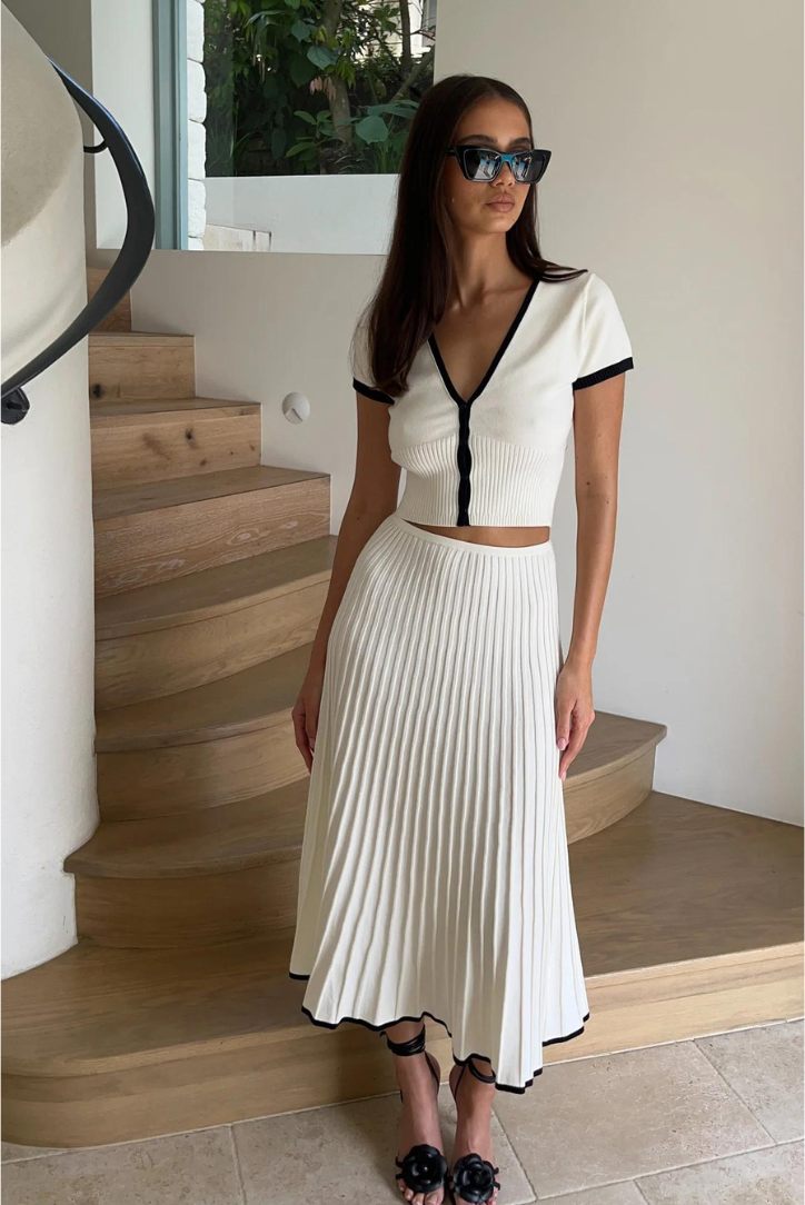 Elena Collection | Women's Premium Knit Matching Set | Elegant Midi Co-Ord