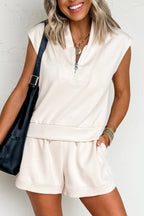 Hazel Blues | Women's Sleeveless & Drawstring Matching Set | Effortless Summer Co-Ord