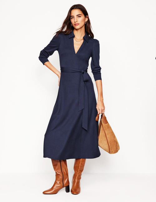 Collared Long Dress — Women's Elegant Maxi