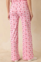 Women's Jolly Little Thing Light Pink Multi Santa Pajama Pants | 95% Polyester & 5% Spandex 4