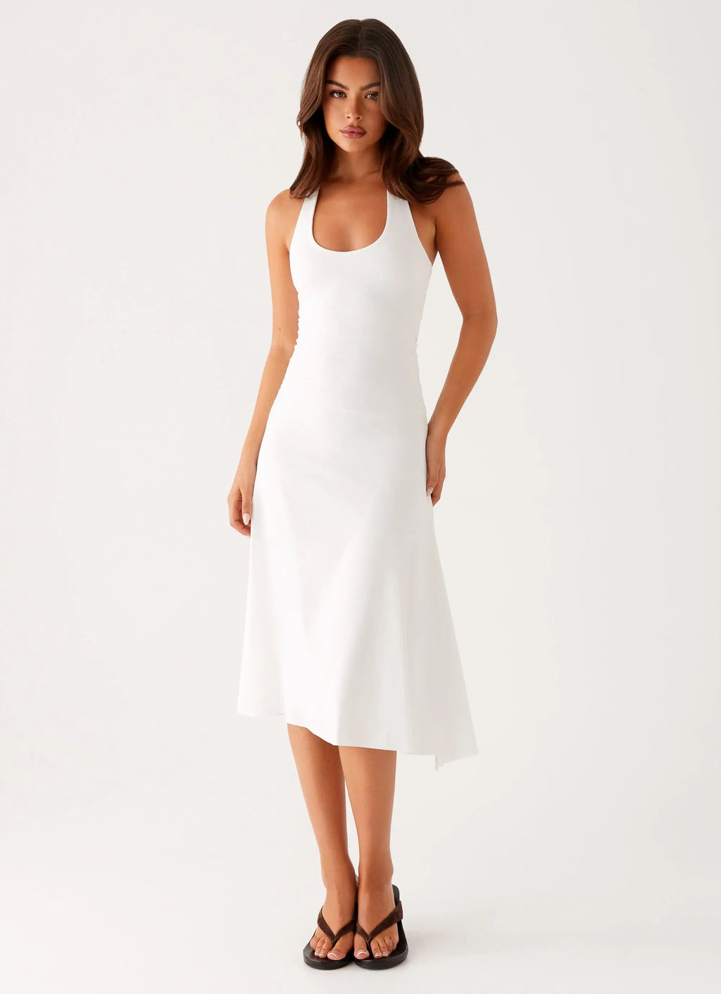 Women's Klyne Collection | Midi Dress in Ivory with Flare Skirt | Comfortable and Stylish for Any Occasion - Women's | M 0