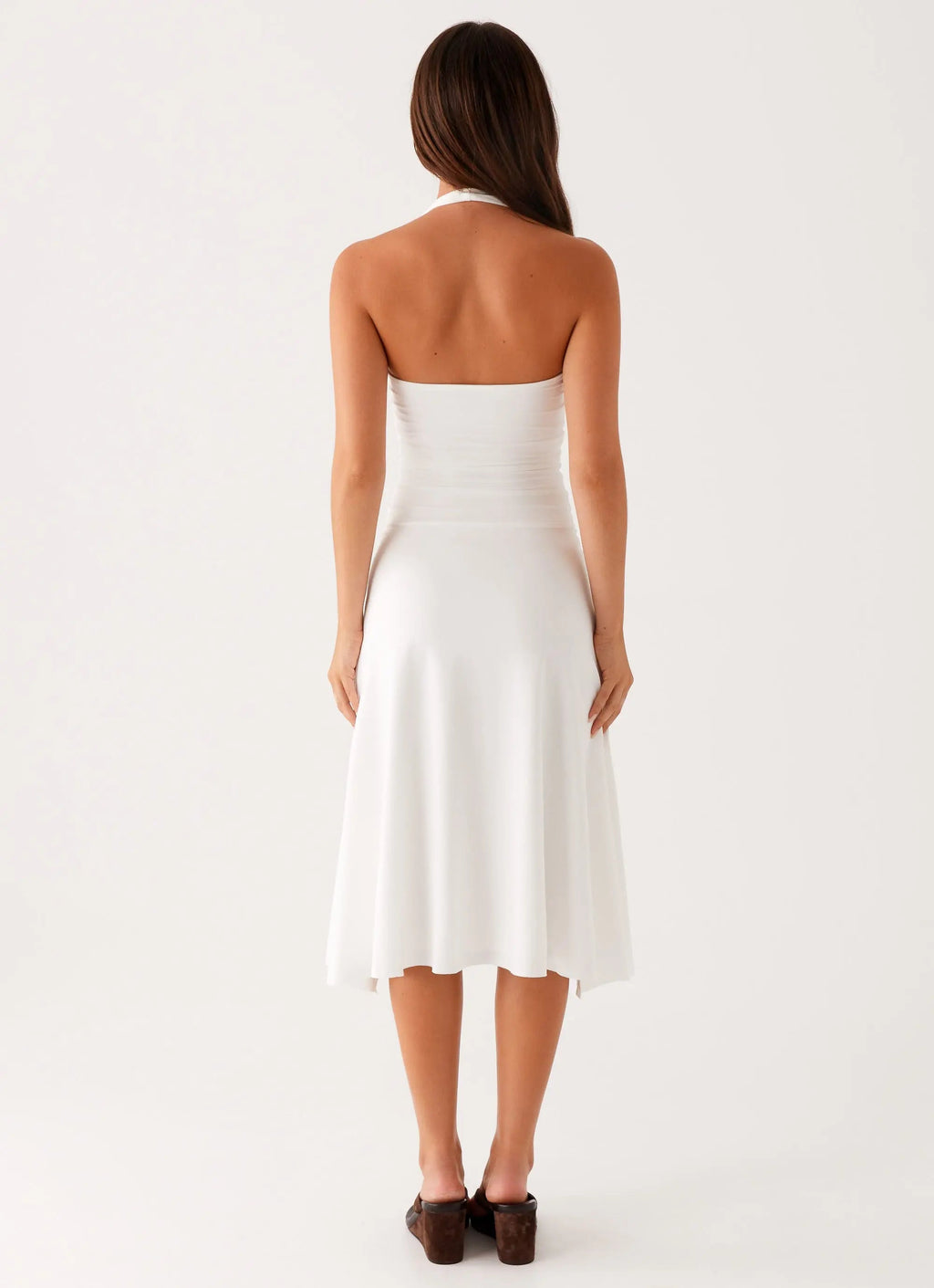 Women's Klyne Collection | Midi Dress in Ivory with Flare Skirt | Comfortable and Stylish for Any Occasion - Women's | M 3