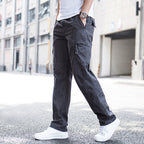 Men's lightweight cotton cargo pants front view