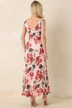 Women's MINKPINK Arabella Red Floral Mesh Midi Dress | 100% Polyester 7