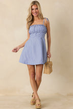 Women's MINKPINK Avery Blue Stripe Mini Dress | 100% Polyester 2