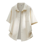 Men's Ice Silk Linen Shirt – Summer Casual Short Sleeve Sun...