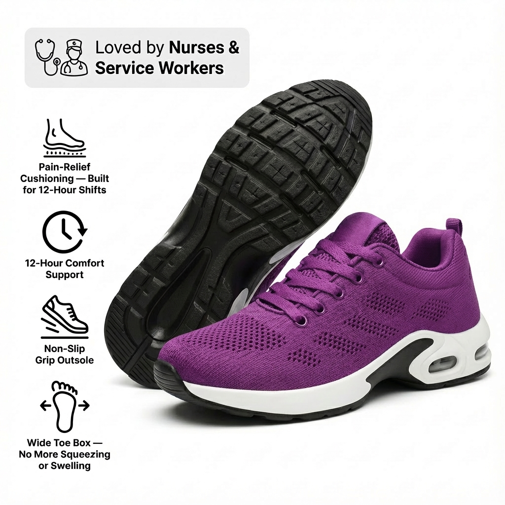Cushioned Comfort Work Shoes — All-Day Support