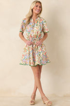 Women's Piece of My Heart Ivory Multi Floral Paisley Cotton Mini Dress | 100% Cotton 3