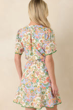 Women's Piece of My Heart Ivory Multi Floral Paisley Cotton Mini Dress | 100% Cotton 6