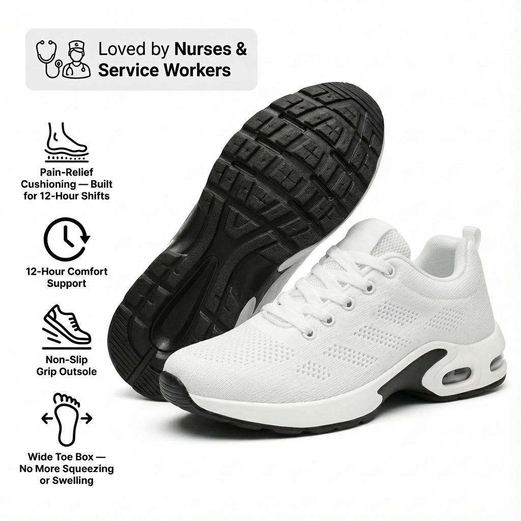 Non-Slip Work Shoes — Lightweight Arch Support