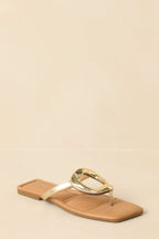 Women's Riviera Glow Gold Metallic Faux Leather Sandals | All Man Made Materials 4