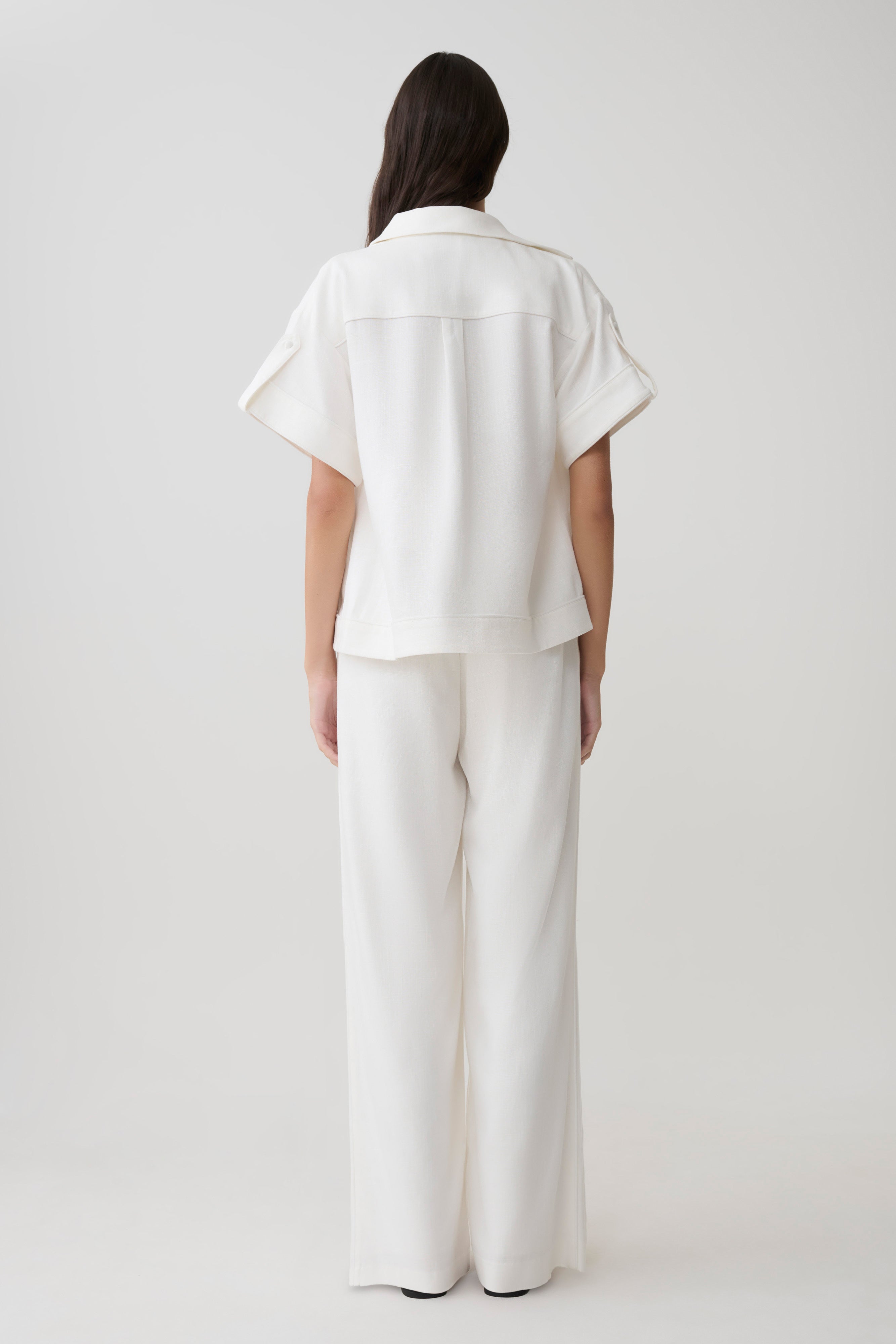 Women's White Linen Pants — Adjustable Waistband