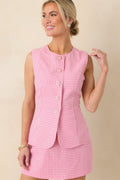 Women's Simply Joyful Pink Gingham Sleeveless Romper | 70% Cotton & 30% Polyester 0