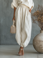 Thessaly – Women's Off Shoulder Loungewear Two Piece Set with Wide...