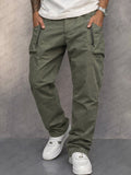 Cotton Cargo Pants — Elastic Waist, Multi-Pocket