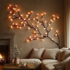 LED lighted decorative branch wall art warm white