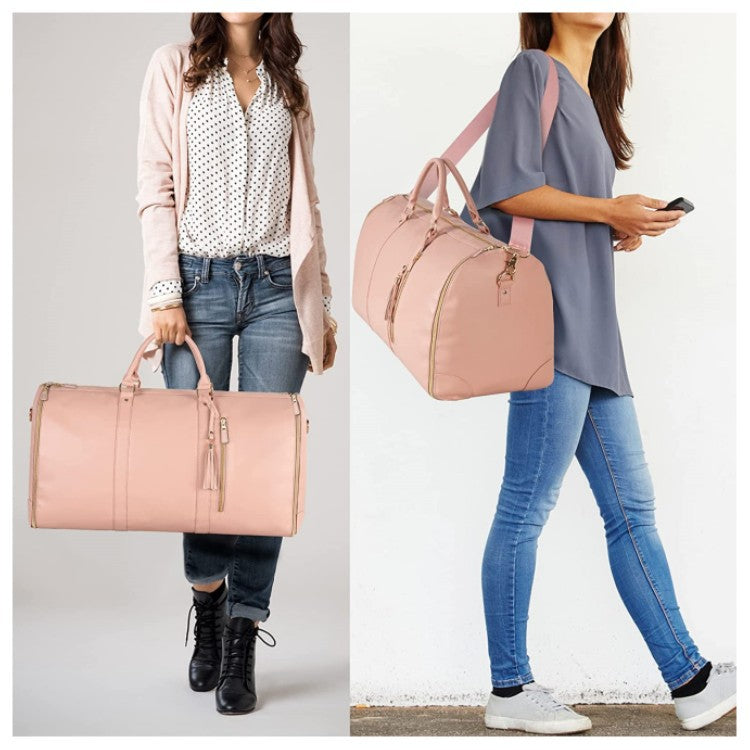 Waterproof weekender duffle bag with shoulder strap